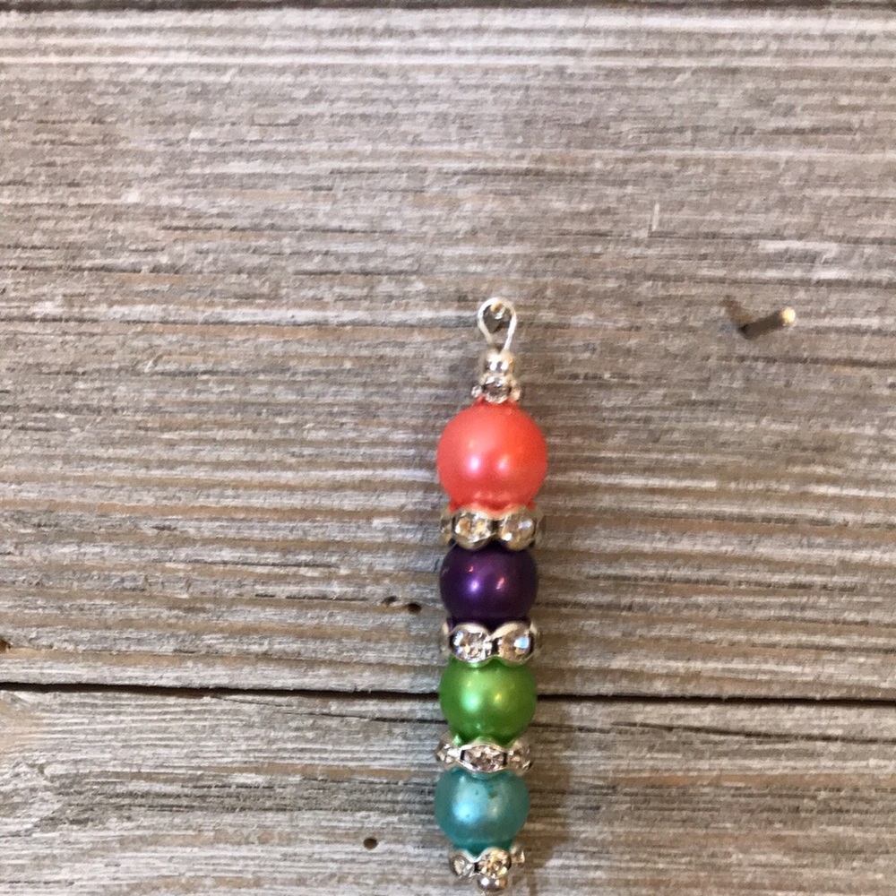 Multicolor freshwater pearl pendant